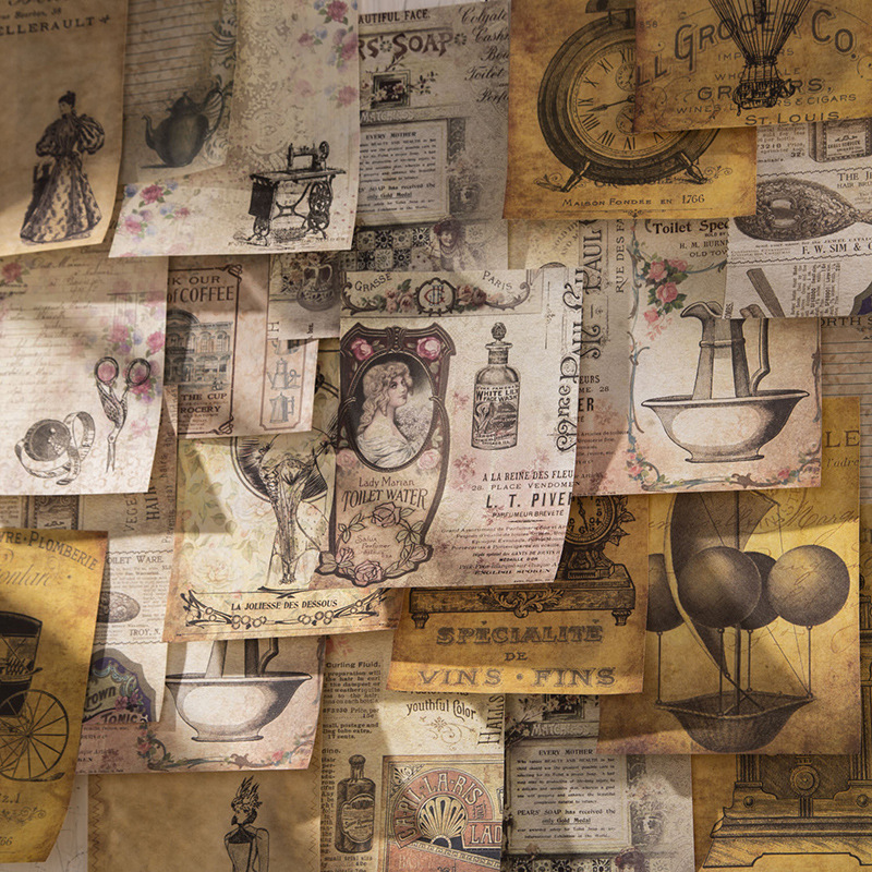 60 pcs Vintage Stickers+materi - Vintage Junk Journal Scrapbooking Paper ulasan dan harga