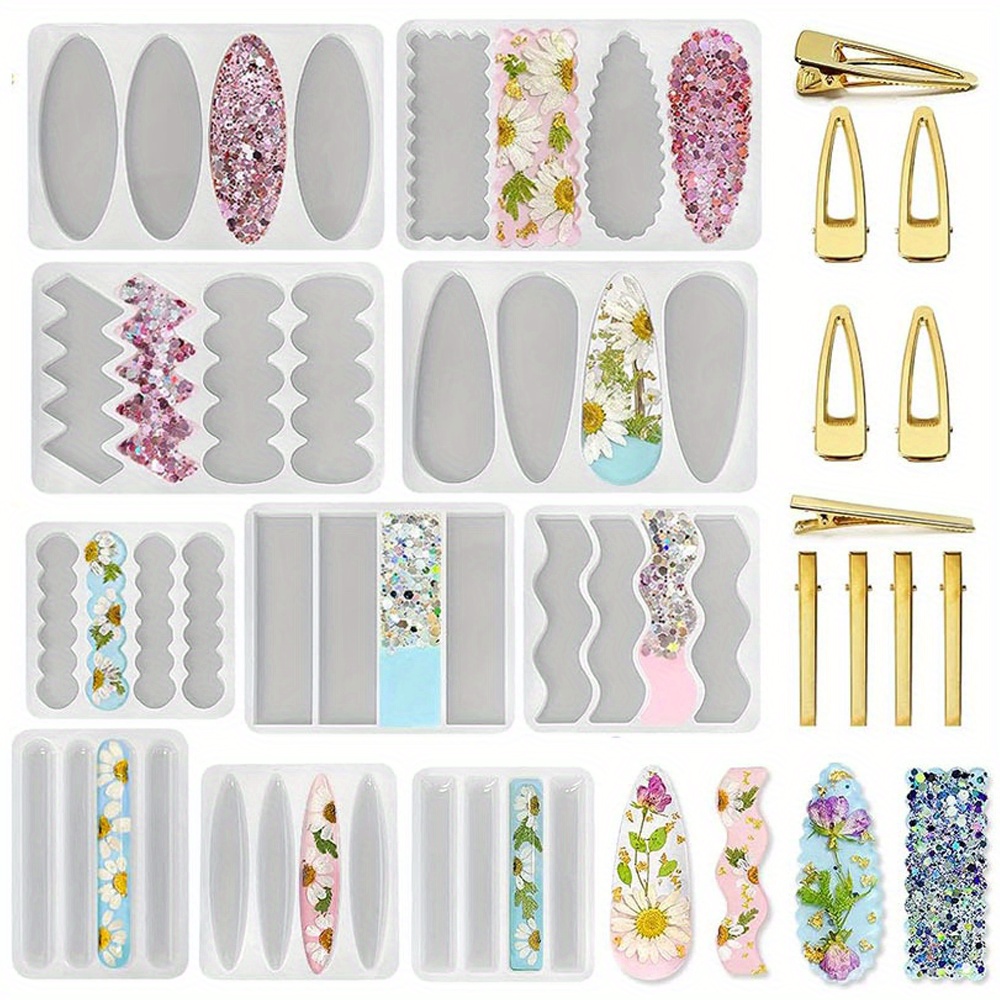 A Set of 10 Deep Hairpin Silic - Silicone Epoxy Resin Molds Set ulasan dan harga