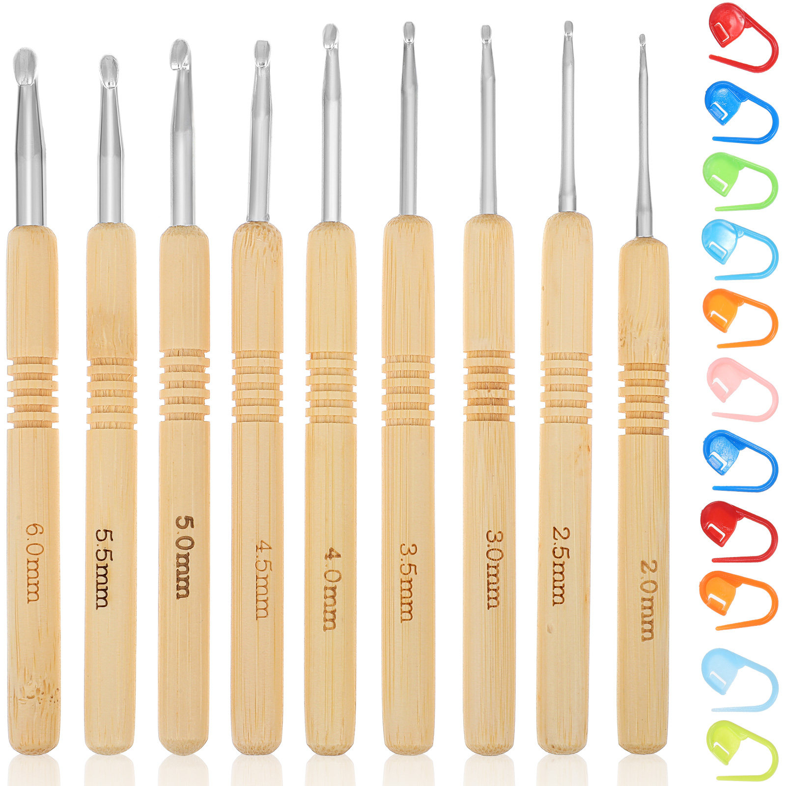 1Set Wooden Crochet Hook Set V - Wooden Crochet Hooks Ergonomic Handle ulasan dan harga