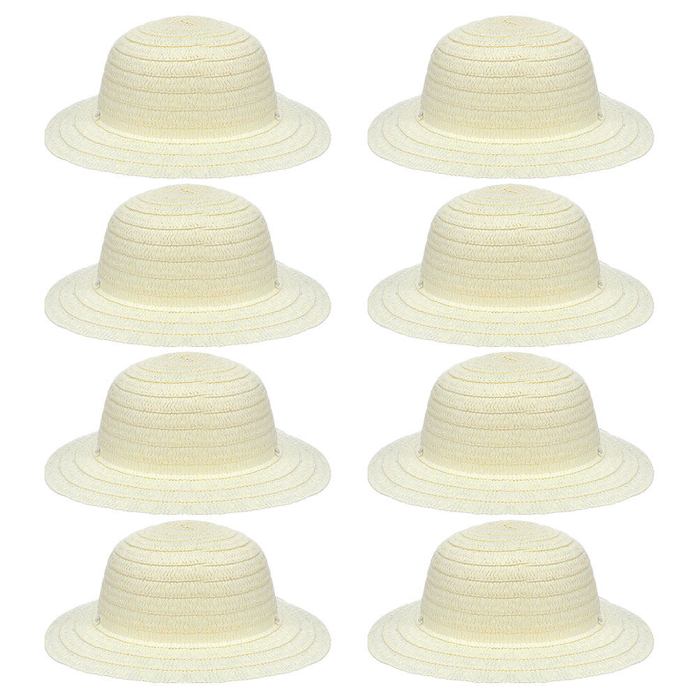 8Pcs Children Straw Hats DIY B - Painting Supplies ulasan dan harga