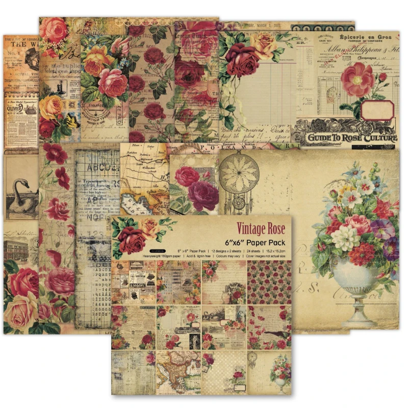 Scrapbook Pad Assorted Pattern - Vintage Junk Journal Scrapbooking Paper ulasan dan harga