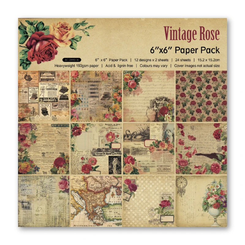 Scrapbook Pad Assorted Pattern - Vintage Junk Journal Scrapbooking Paper ulasan dan harga