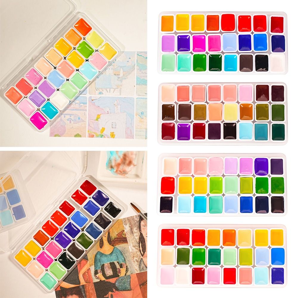 24 Colors Watercolors Paint Se - Watercolor Paint Set Solid Pigment ulasan dan harga