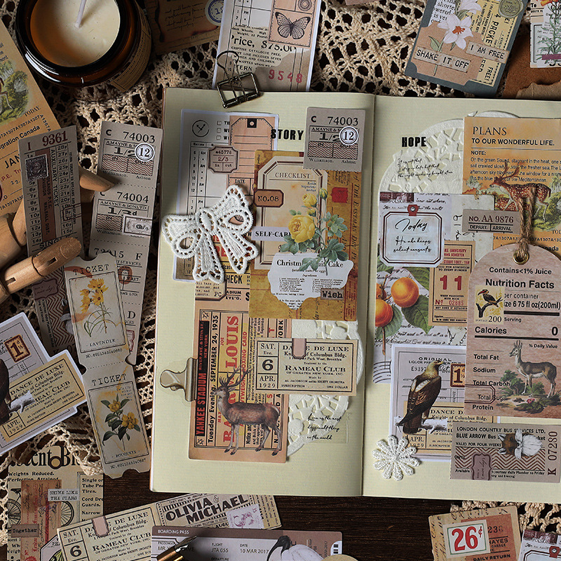 30 pcs Vintage material paper  - Vintage Junk Journal Scrapbooking Paper ulasan dan harga