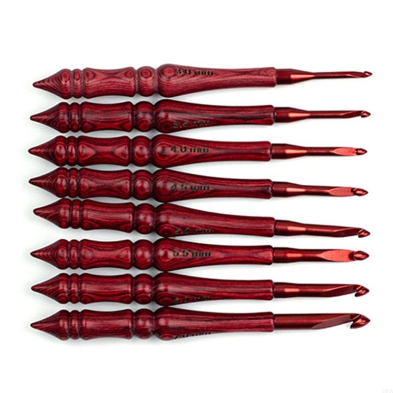 8Pcs Wooden Handle Crochet Hoo - Wooden Crochet Hooks Ergonomic Handle ulasan dan harga