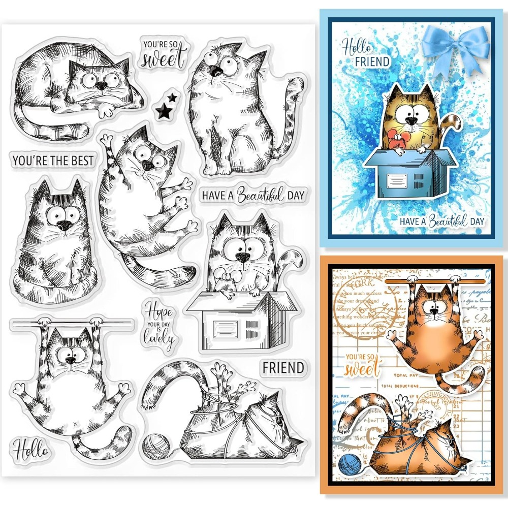 8.3x5.8in Cat Clear Stamps Lov - Clear Silicone Stamps For Card Making ulasan dan harga