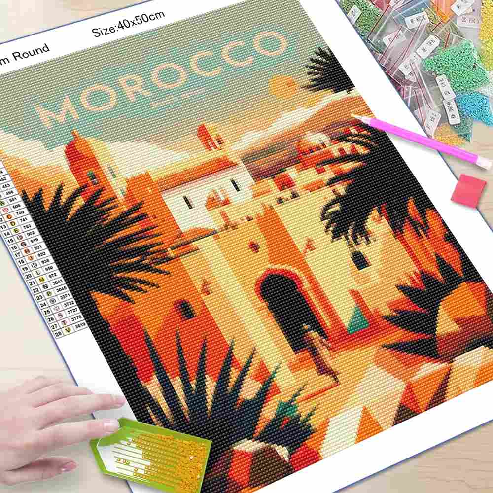 5D DIY Dark Gothic Castle Diam - 5D Diamond Painting Kit Full Drill ulasan dan harga
