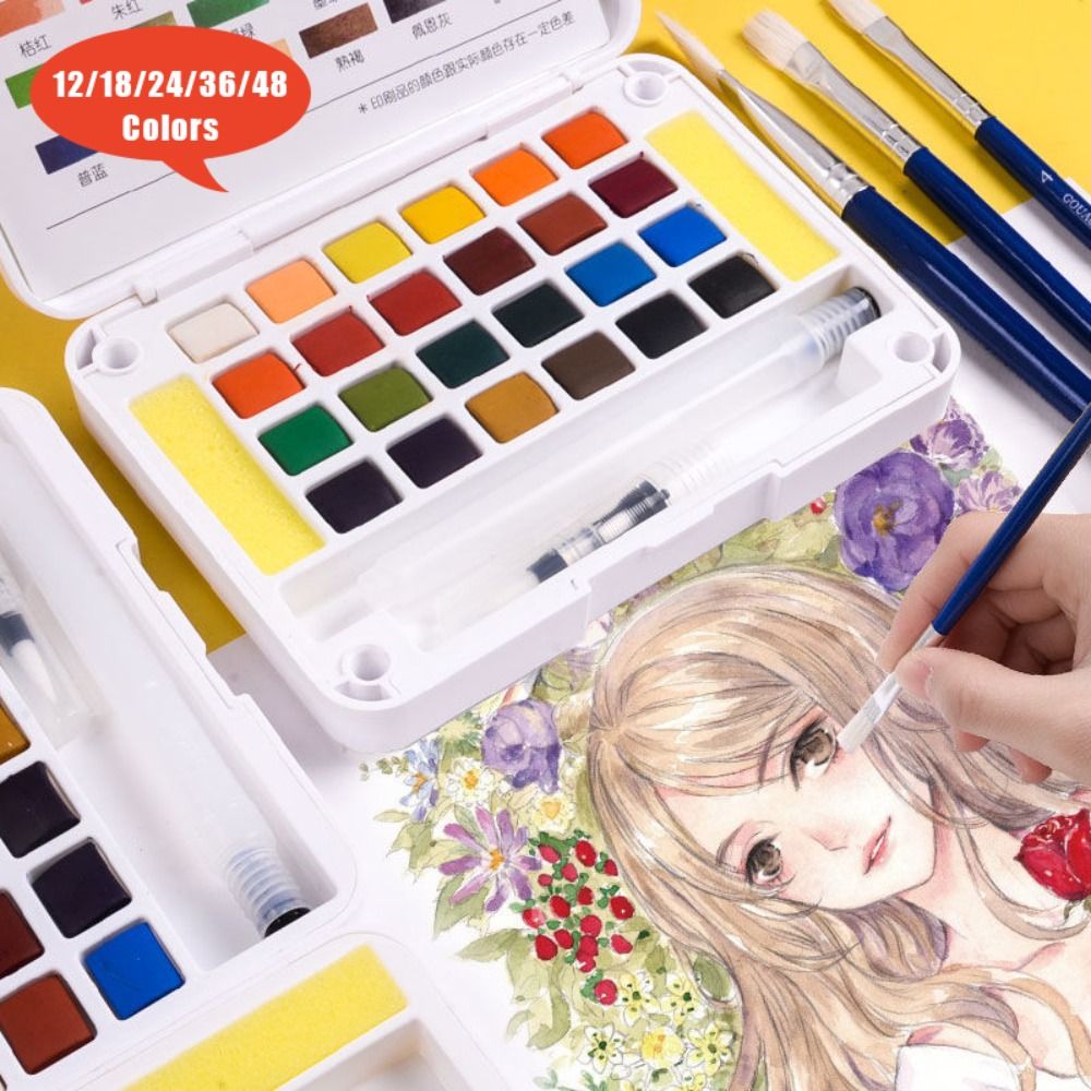 With Water Brush Pen Watercolo - Watercolor Paint Set Solid Pigment ulasan dan harga