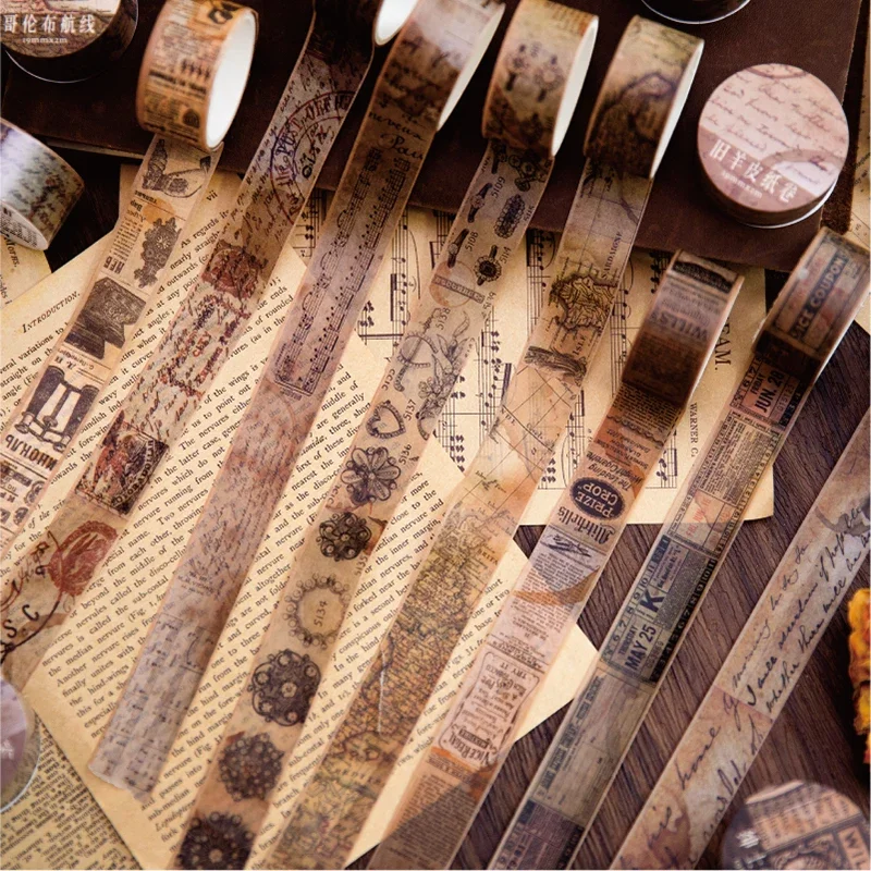 18.5mm*2m Vintage Washi Paper  - Vintage Junk Journal Scrapbooking Paper ulasan dan harga