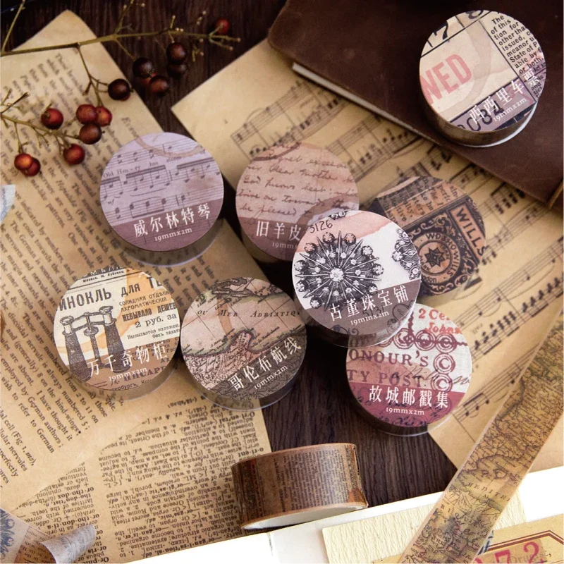 18.5mm*2m Vintage Washi Paper  - Vintage Junk Journal Scrapbooking Paper ulasan dan harga