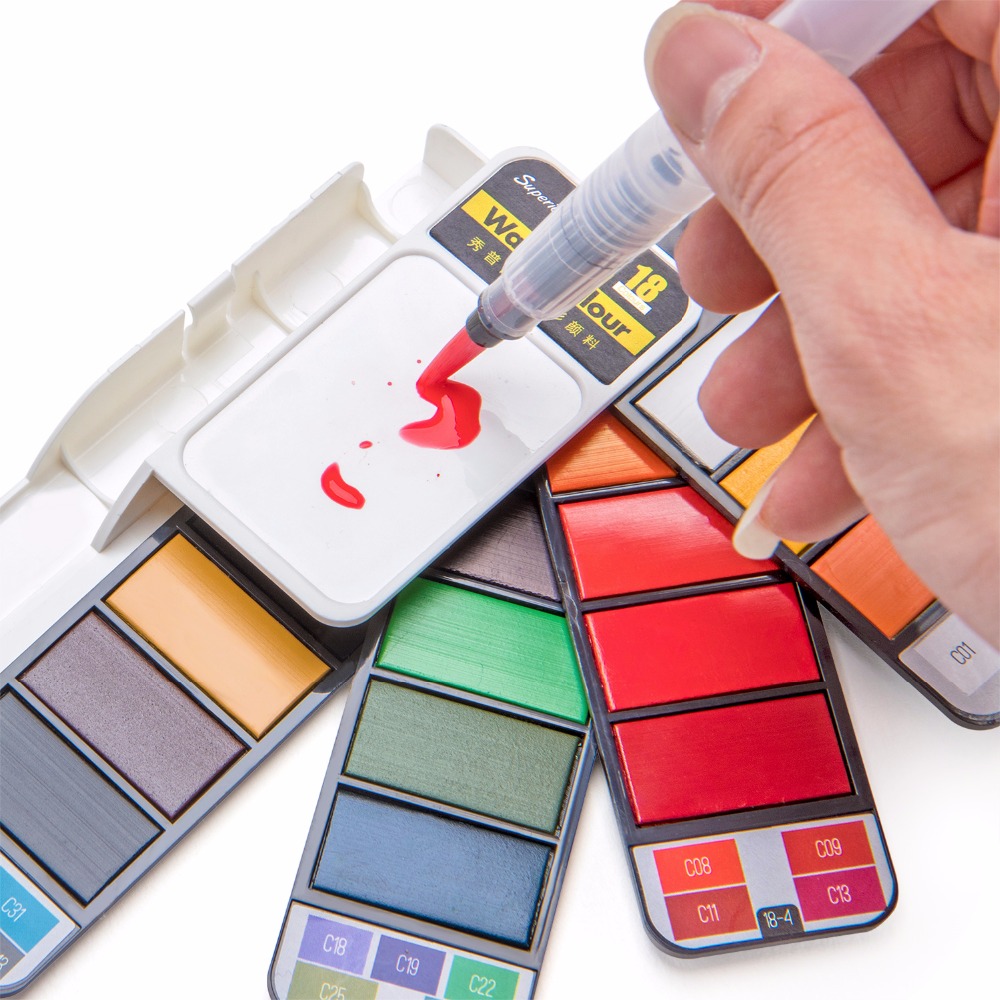 18/25/33/42 Colors Solid Water - Watercolor Paint Set Solid Pigment ulasan dan harga