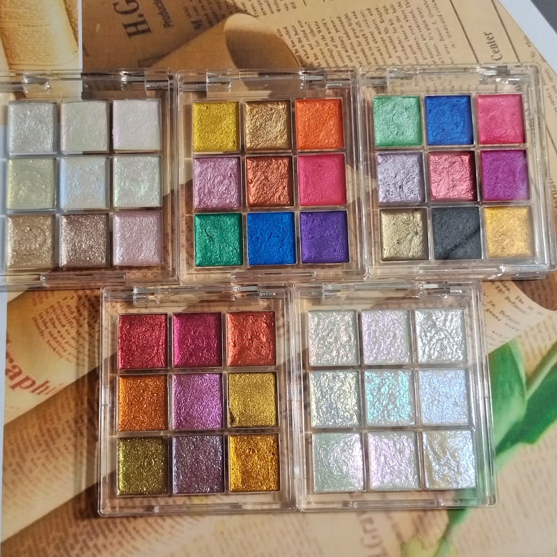 9 color Nail Solid Pigment Aur - Watercolor Paint Set Solid Pigment ulasan dan harga