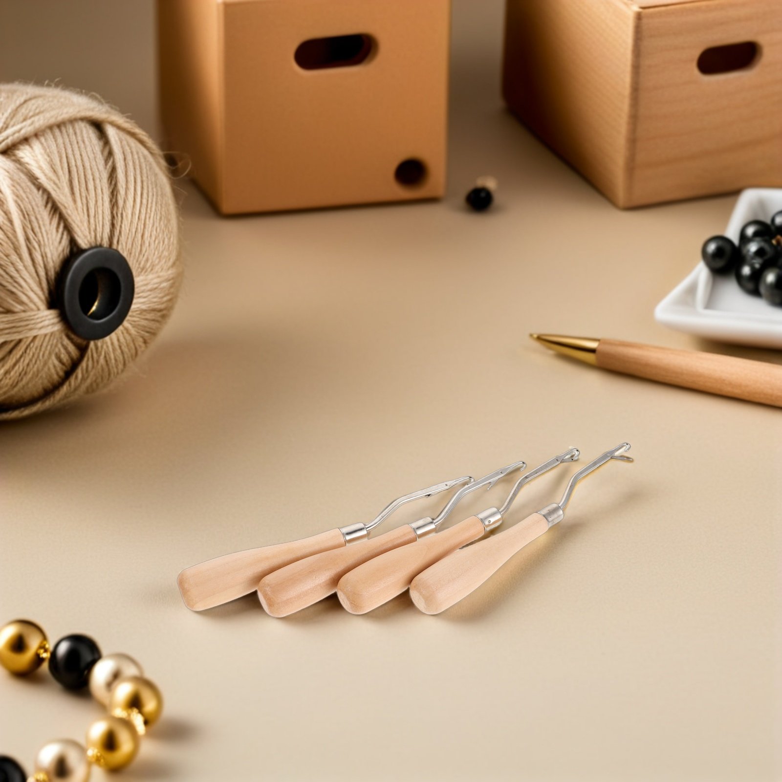4Pcs Crochet Hooks Ergonomic W - Wooden Crochet Hooks Ergonomic Handle ulasan dan harga