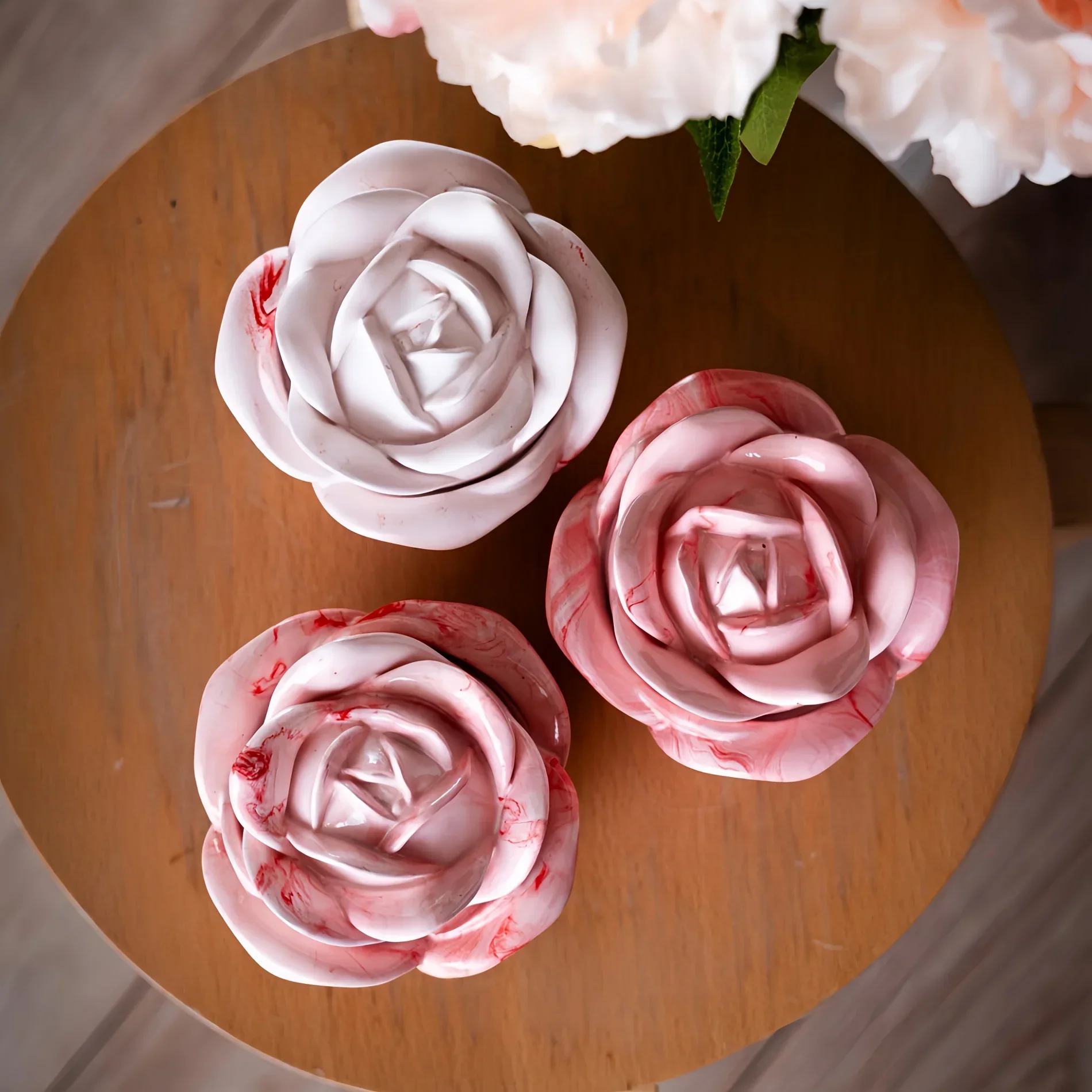 2-Piece Set Rose Shaped Silico - Silicone Epoxy Resin Molds Set ulasan dan harga