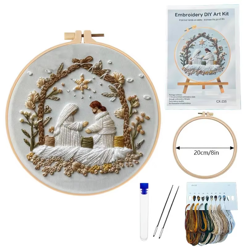 Jesus Birth Christmas Embroide - Cotton Embroidery Thread Skeins ulasan dan harga
