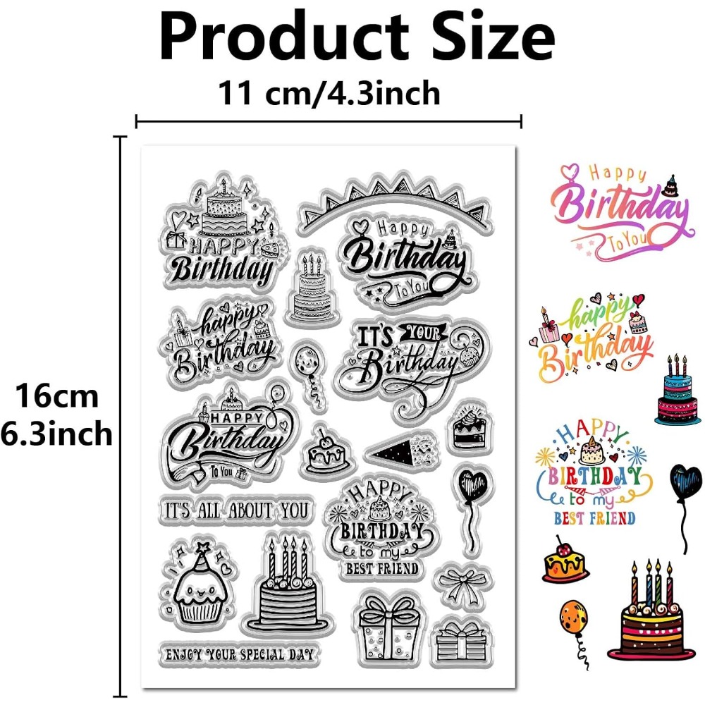 Happy Birthday Clear Stamps fo - Clear Silicone Stamps For Card Making ulasan dan harga