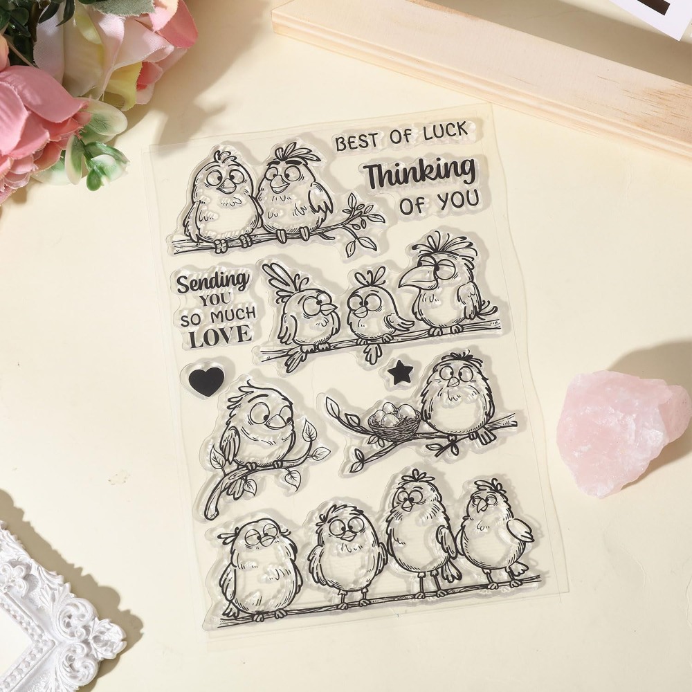 Funny Birds Branches Clear Sta - Clear Silicone Stamps For Card Making ulasan dan harga