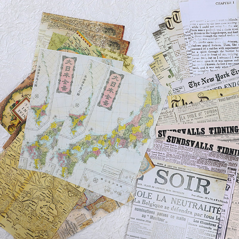 30 Pcs Old Map Flower Letters  - Vintage Junk Journal Scrapbooking Paper ulasan dan harga