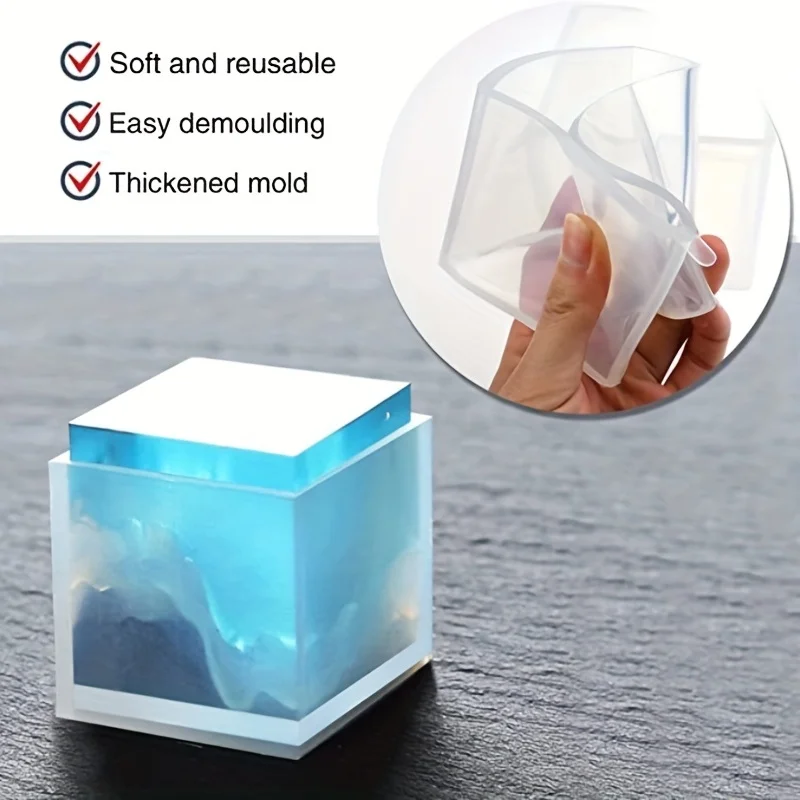 5 pcs Square Resin Mold Silico - Silicone Epoxy Resin Molds Set ulasan dan harga