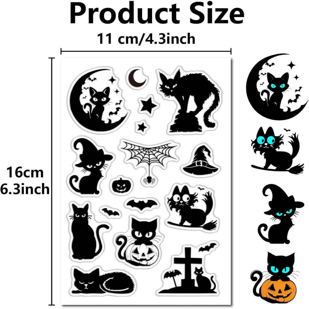 Halloween Black Cats Clear Rub - Clear Silicone Stamps For Card Making ulasan dan harga