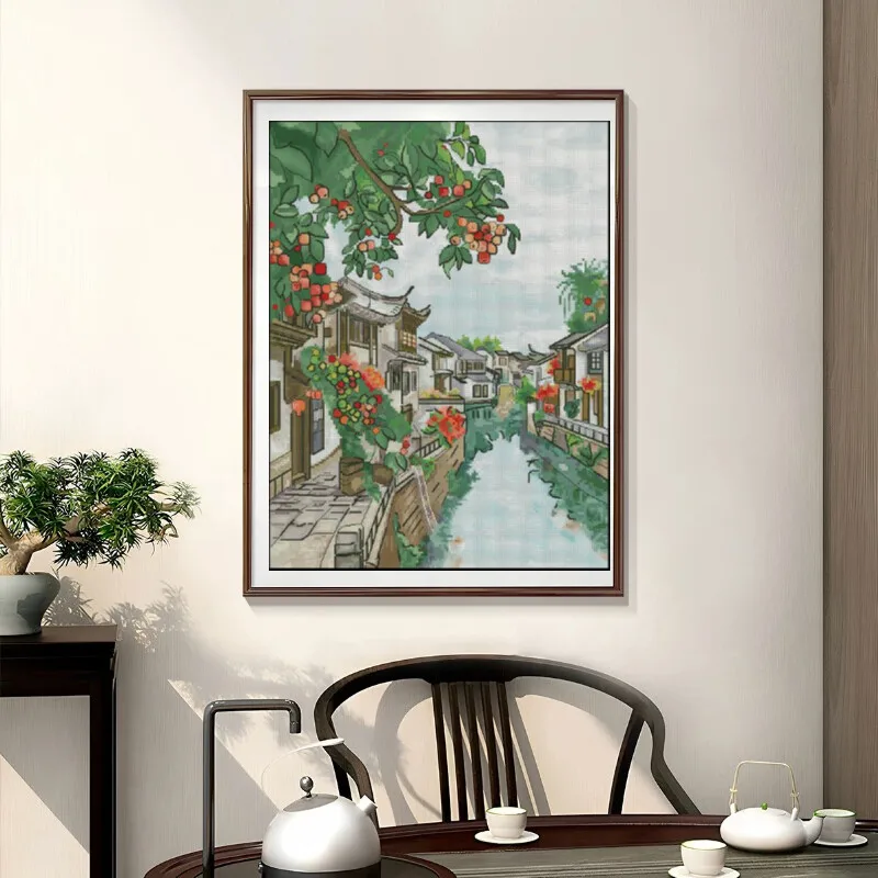 [[CC904-Water Town Jiangnan] D - Cross Stitch Stamped Kits Beginners ulasan dan harga