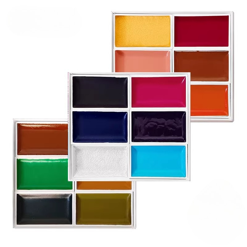 Japanese Solid Watercolor Pain - Watercolor Paint Set Solid Pigment ulasan dan harga