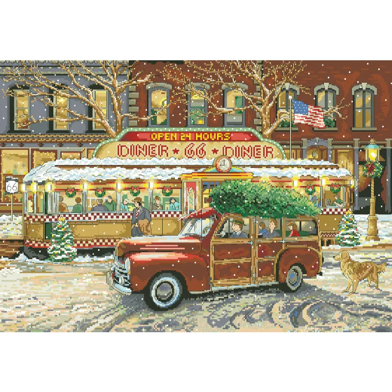 [[CC5130-66 Route Christmas Re - Cross Stitch Stamped Kits Beginners ulasan dan harga
