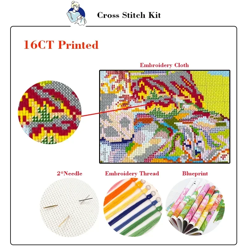 Joy Sunday Cross Stitch Kit Ap - Cotton Embroidery Thread Skeins ulasan dan harga