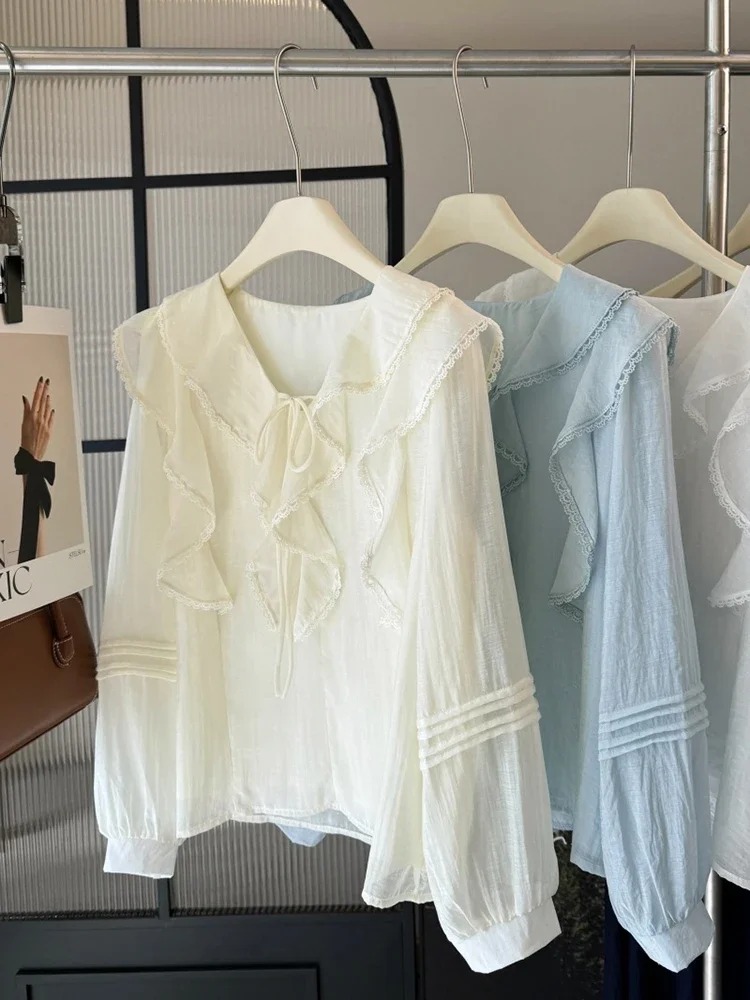 French V-Neck Chic Long Sleeve - Embroidery ulasan dan harga