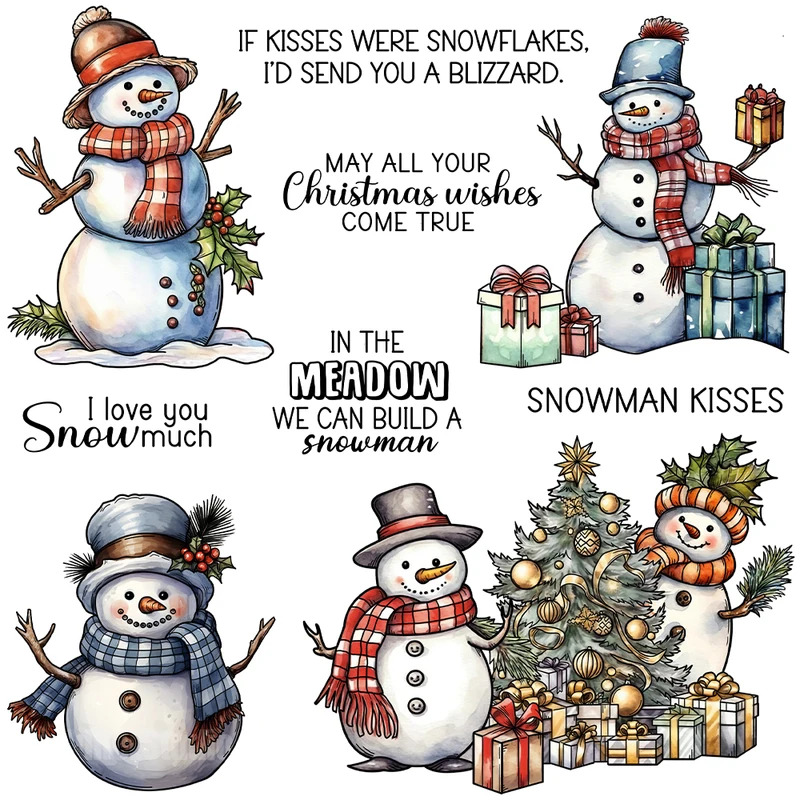 Winter Snowman Christmas Cutti - Clear Silicone Stamps For Card Making ulasan dan harga